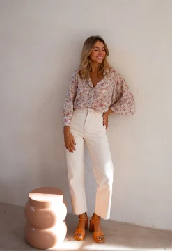 Cheap Chemise Nara - Beige & Rose - FluideEasy Clothes Femme Chemisiers & Blouses