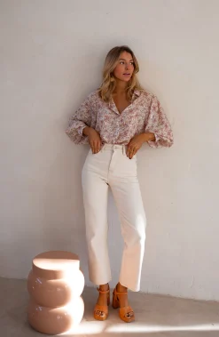 Cheap Chemise Nara - Beige & Rose - FluideEasy Clothes Femme Chemisiers & Blouses