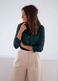 Cheap Chemise Paula - verte et bleueEasy Clothes Femme Chemisiers & Blouses