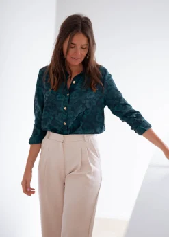 Cheap Chemise Paula - verte et bleueEasy Clothes Femme Chemisiers & Blouses