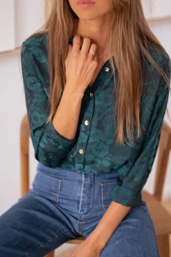 Cheap Chemise Paula - verte et bleueEasy Clothes Femme Chemisiers & Blouses