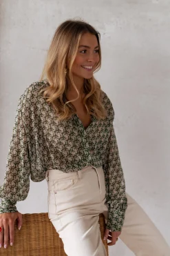 Sale Chemise Regina - verte à motifsEasy Clothes Femme Chemisiers & Blouses