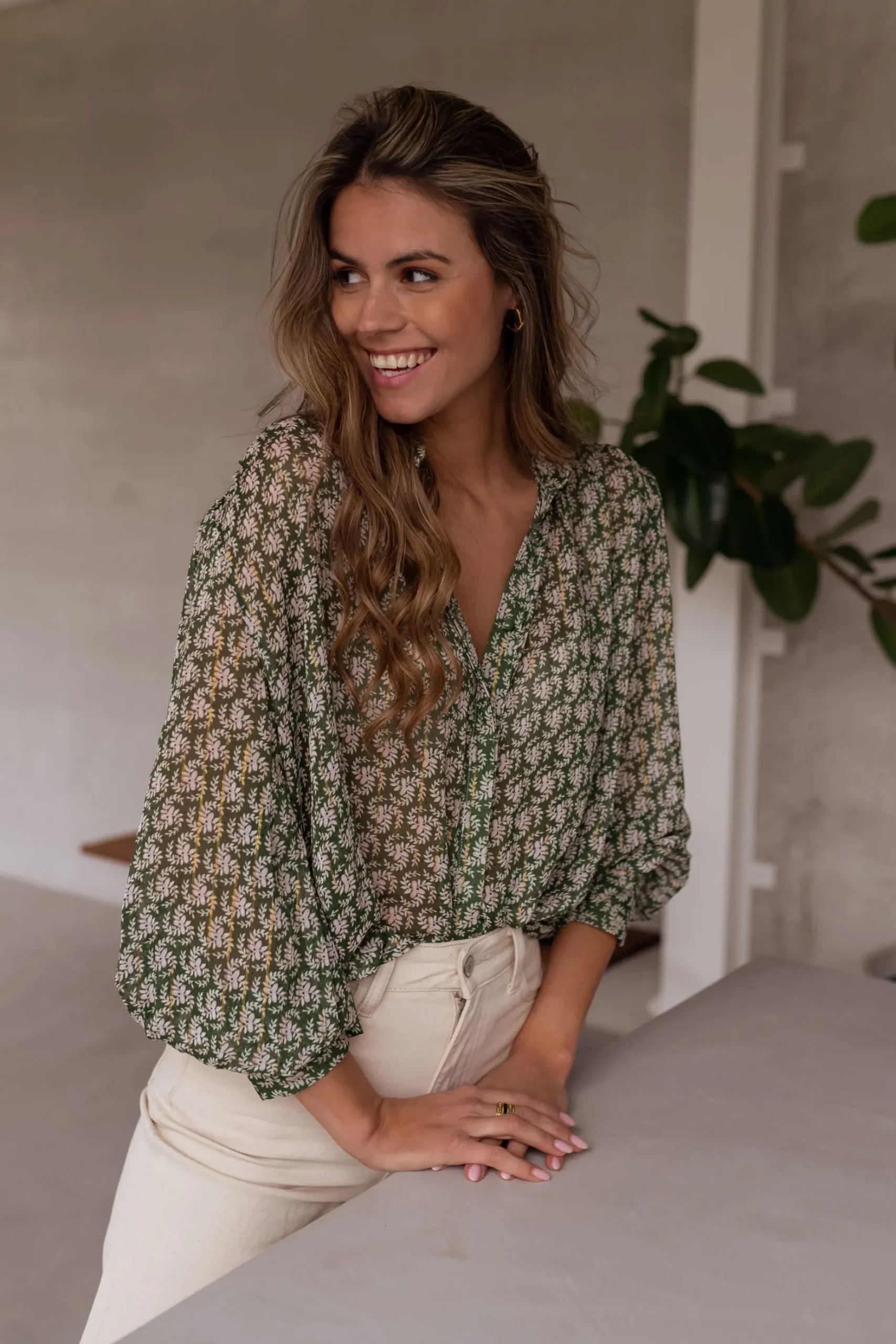 Sale Chemise Regina - verte à motifsEasy Clothes Femme Chemisiers & Blouses