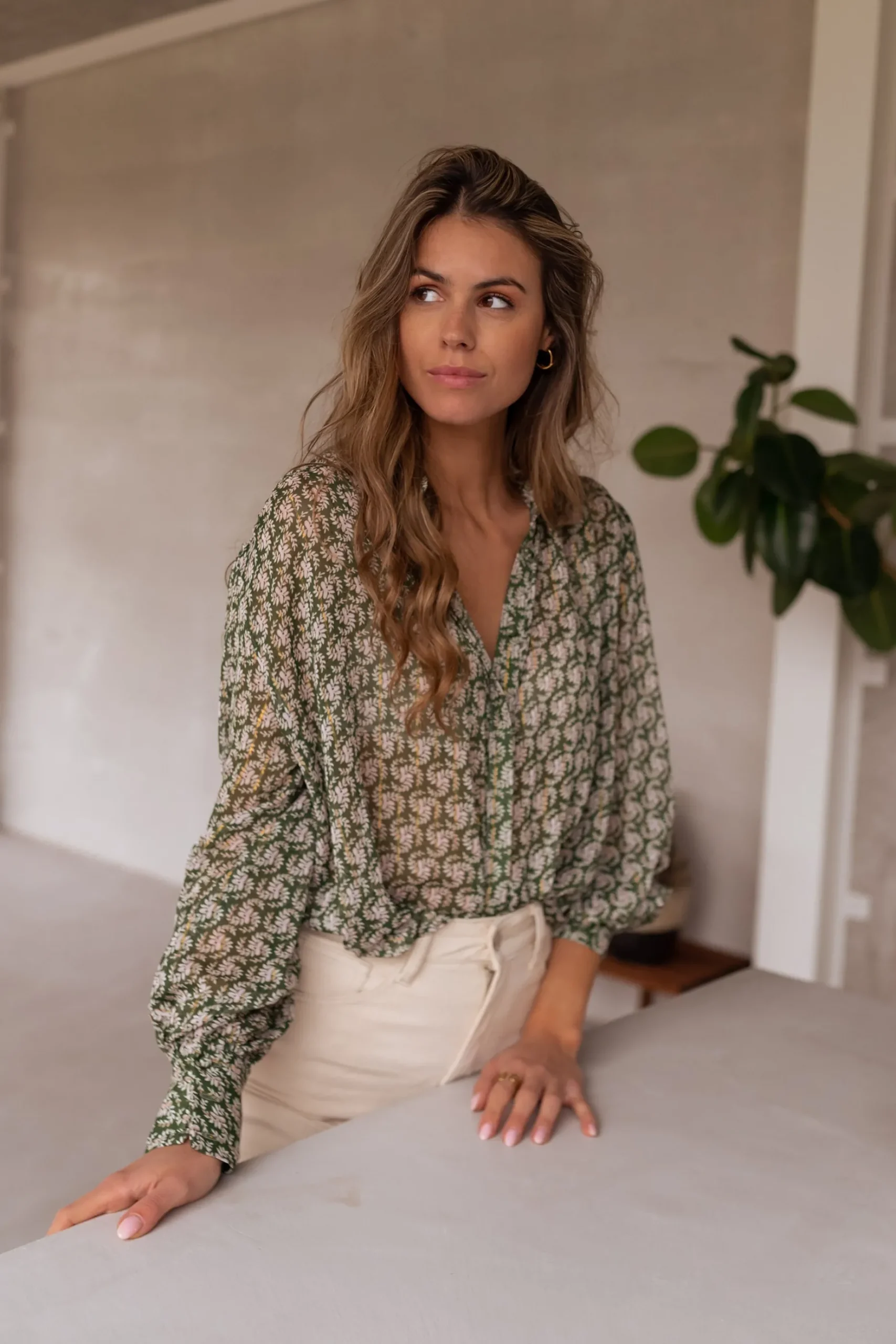 Sale Chemise Regina - verte à motifsEasy Clothes Femme Chemisiers & Blouses