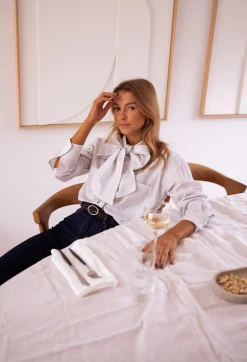 Hot Chemise Romain - À lignes avec noeudEasy Clothes Femme Chemisiers & Blouses