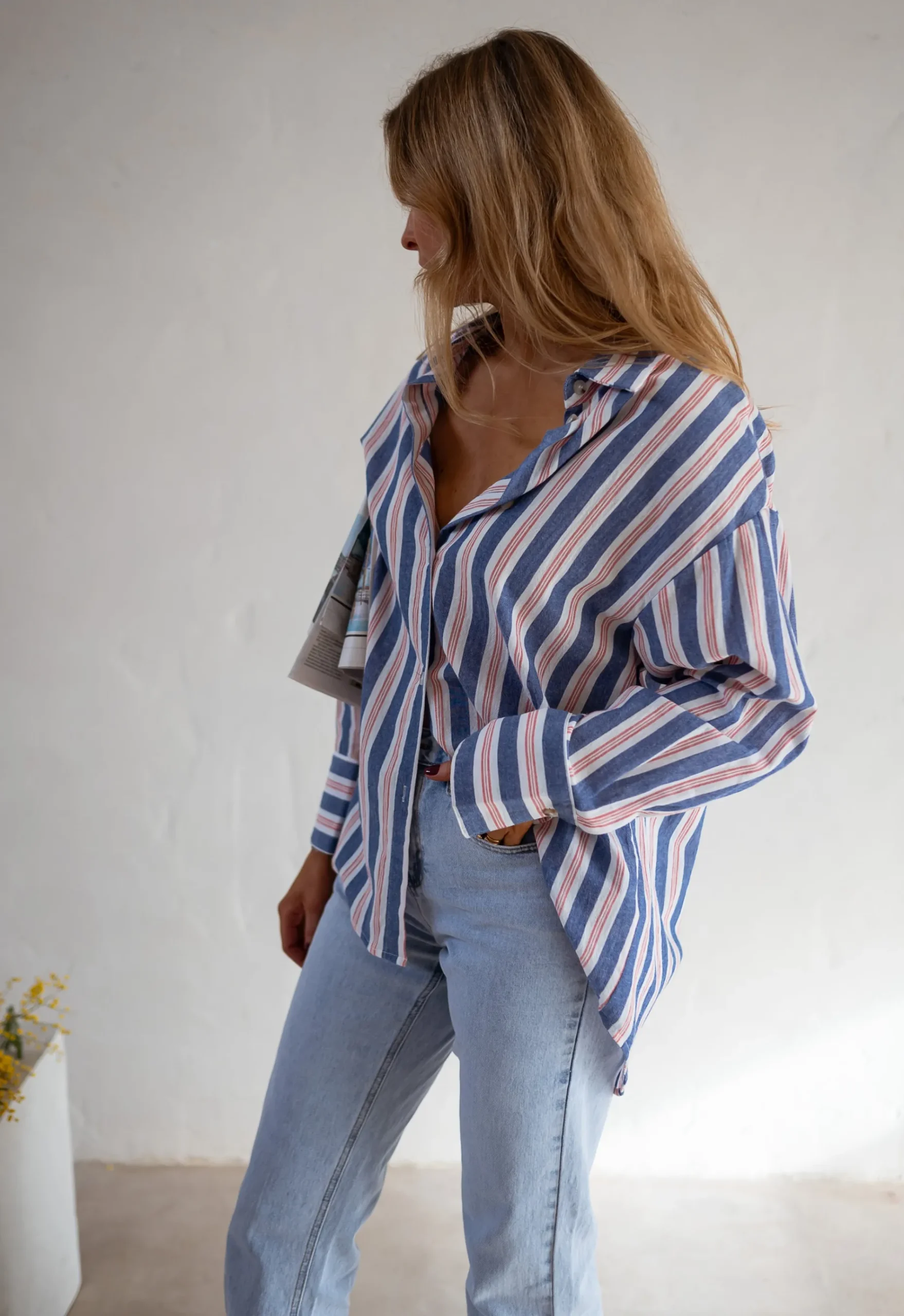 Best Sale Chemise Sally - Lignes Bleues - Loose & FluideEasy Clothes Femme Chemisiers & Blouses