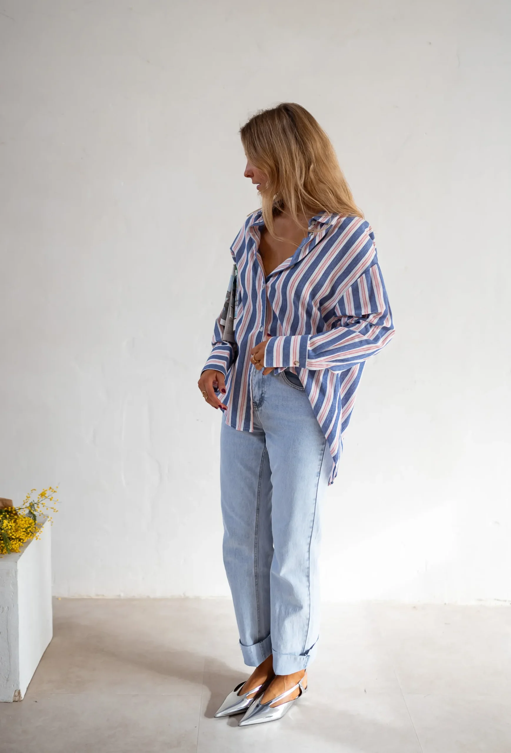 Best Sale Chemise Sally - Lignes Bleues - Loose & FluideEasy Clothes Femme Chemisiers & Blouses