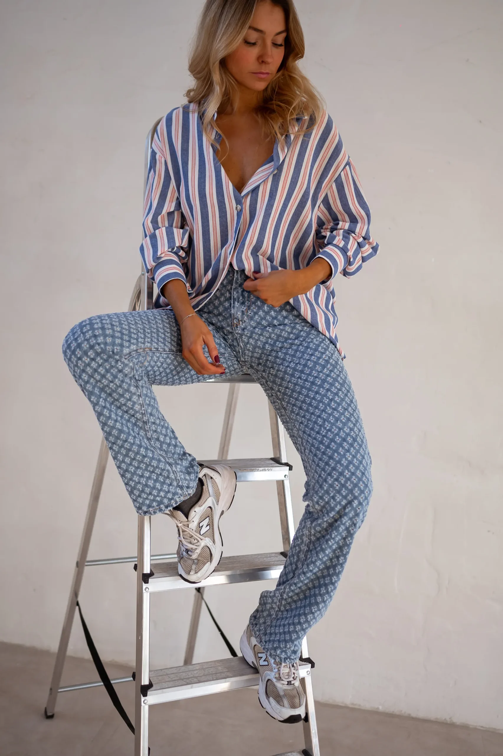 Best Sale Chemise Sally - Lignes Bleues - Loose & FluideEasy Clothes Femme Chemisiers & Blouses