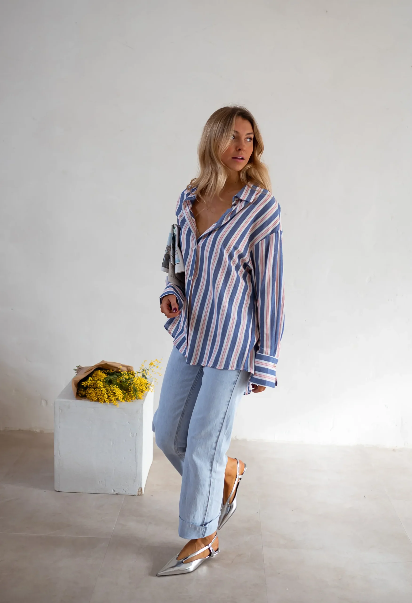 Best Sale Chemise Sally - Lignes Bleues - Loose & FluideEasy Clothes Femme Chemisiers & Blouses