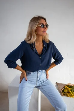 Fashion Chemise Sinou - Bleue - FluideEasy Clothes Femme Chemisiers & Blouses