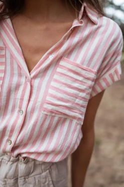 New Chemise Tessy à lignes - roseEasy Clothes Femme Chemisiers & Blouses