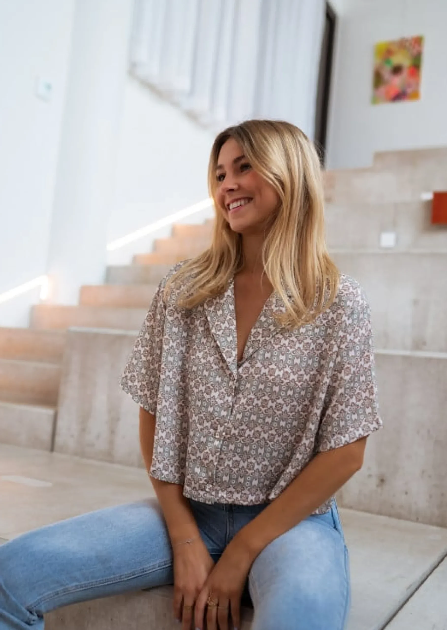 Sale Chemise Tia verte à motifs | Chemise crop oversized | Prêt-à-porter en ligne | Easy Clothes Femme Chemisiers & Blouses