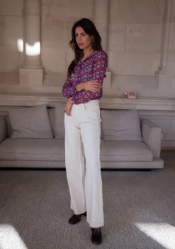 Discount Chemise Timothy - mauve à motifsEasy Clothes Femme Chemisiers & Blouses