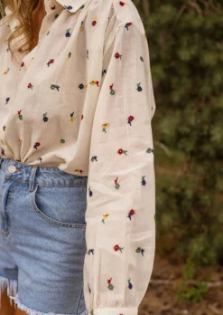 Sale Chemisier Oriana - Motifs à Fleurs Tissés - Easy Clothes Femme Chemisiers & Blouses