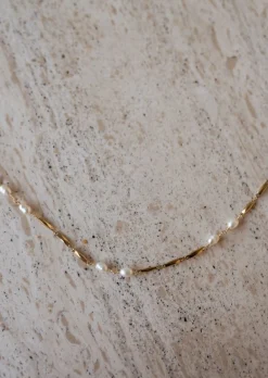 Fashion Collier Kygo Doré - Acier Inoxydable - Perles BlanchesEasy Clothes Colliers