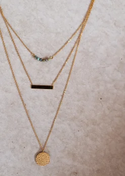 Best Collier Leora doré | Collier triple rangs | Prêt-à-porter en ligne | Easy Clothes Colliers