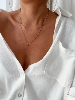 Discount Collier Luam - mauve et doréEasy Clothes Colliers