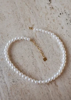 Cheap Collier Perla - Perles Ocres - Ajustable - Acier InoxydableEasy Clothes Colliers