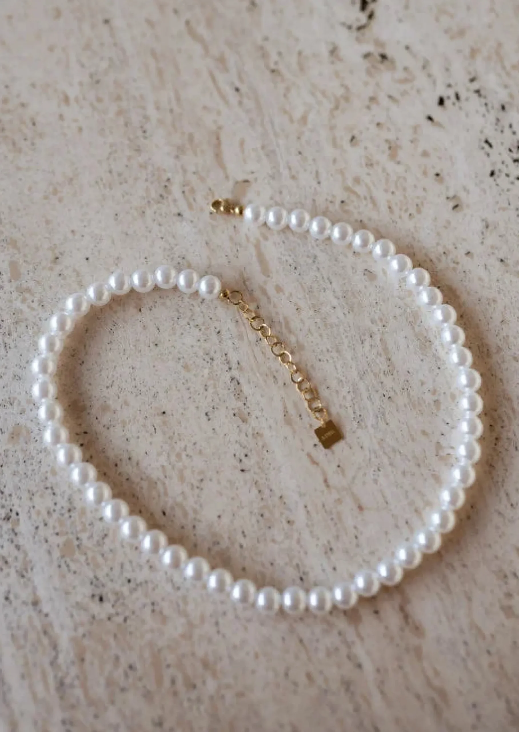 Cheap Collier Perla - Perles Ocres - Ajustable - Acier InoxydableEasy Clothes Colliers