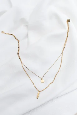 Clearance Collier Pilar - doré et noirEasy Clothes Colliers
