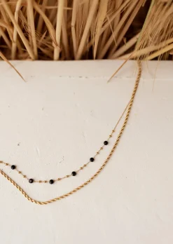 New Collier Pruda - Doré & Noir - Ajustable - Acier InoxydableEasy Clothes Colliers