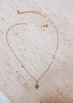 Cheap Collier Tira - Doré - Perle Verte - Acier InoxydableEasy Clothes Colliers