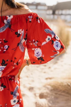 Shop Combinaison Astrid - rouge à motifsEasy Clothes Femme Combinaisons