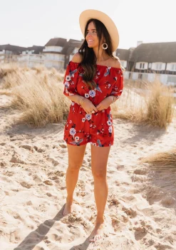 Shop Combinaison Astrid - rouge à motifsEasy Clothes Femme Combinaisons