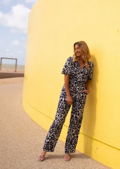 Best Sale Combinaison Léa écrue et bleue | Combinaison manches courtes | Prêt-à-porter en ligne | Easy Clothes Femme Combinaisons