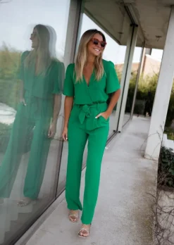 Cheap Combinaison Stan verte | Combinaison manches courtes | Prêt-à-porter en ligne | Easy Clothes Femme Combinaisons