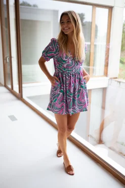 Flash Sale Combi-short Beti - verte et rose à motifsEasy Clothes Femme Combinaisons