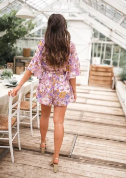 Discount Combi-short Cybelle - lilas à fleursEasy Clothes Femme Combinaisons