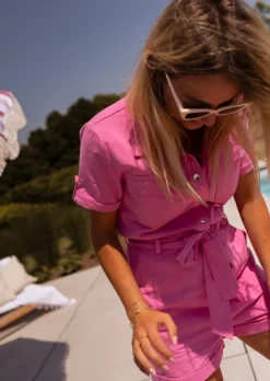 Online Combi-short Selene rose | Combi-short en jeans | Prêt-à-porter en ligne | Easy Clothes Femme Combinaisons