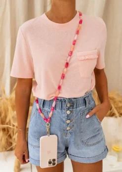 Flash Sale Cordon De Téléphone - Feder - Perles Roses - Bijoux & AccessoiresEasy Clothes Accessoires Téléphone