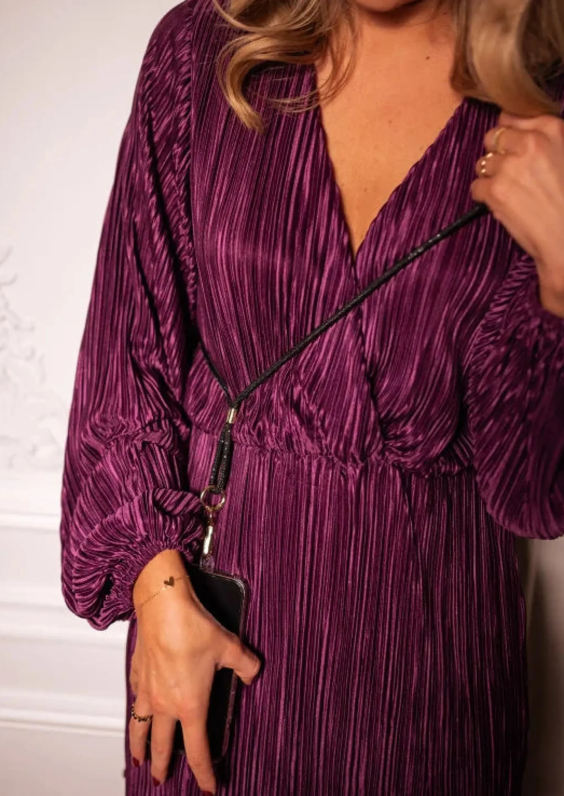 Outlet Cordon de Téléphone - Willy - Noir BrillantEasy Clothes Accessoires Téléphone