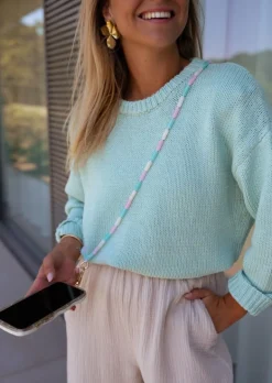 Sale Cordon de téléphone Jula en perles roses, vertes et blanches | Cordon multicolore | Prêt-à-porter en ligne | Easy Clothes Accessoires Téléphone