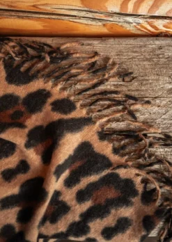 Fashion Echarpe Malika - Leopard Camel - Avec FrangesEasy Clothes Echarpes & Foulards