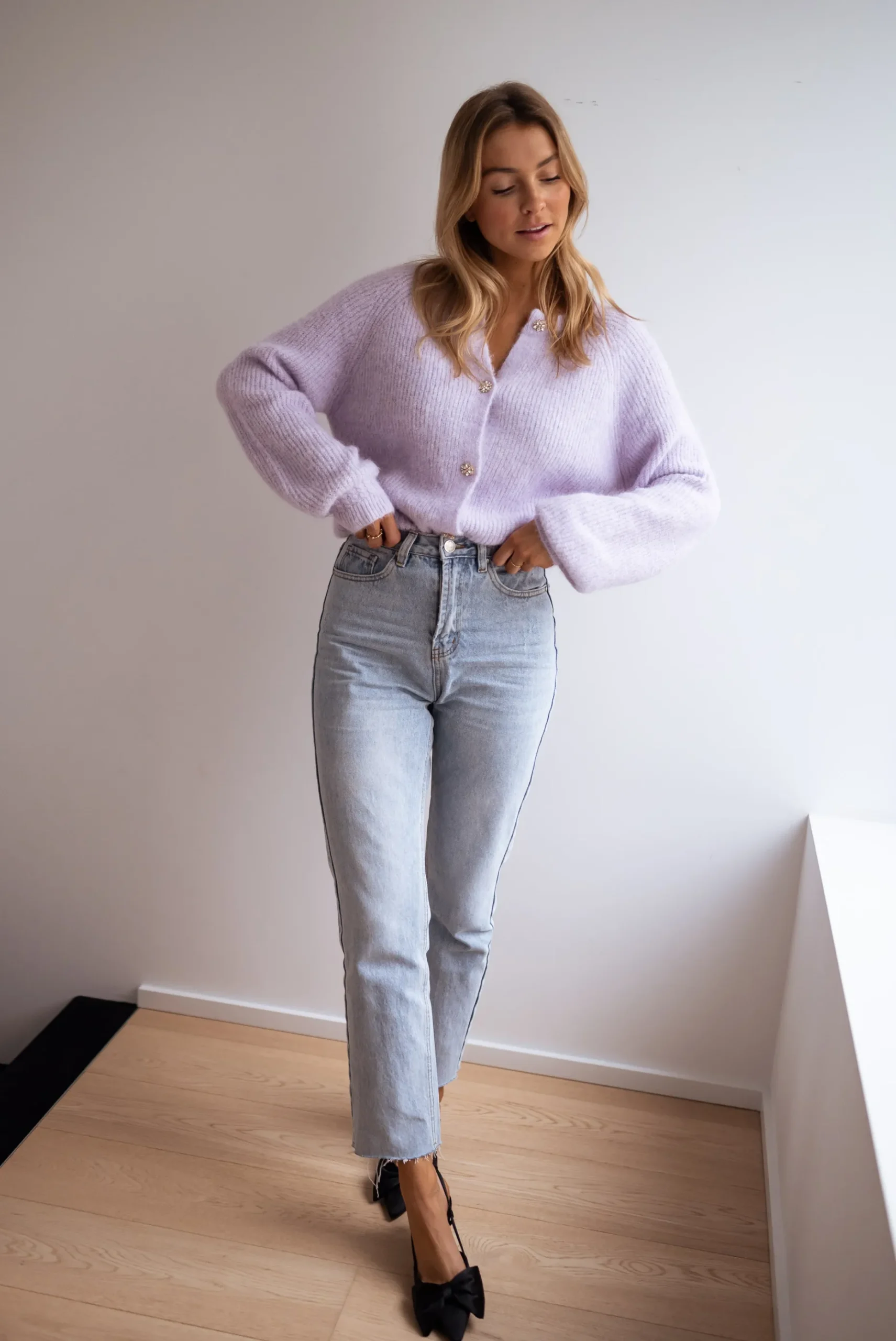 Store Gilet - Isa - À boutons brillantsEasy Clothes Femme Pulls & Gilets