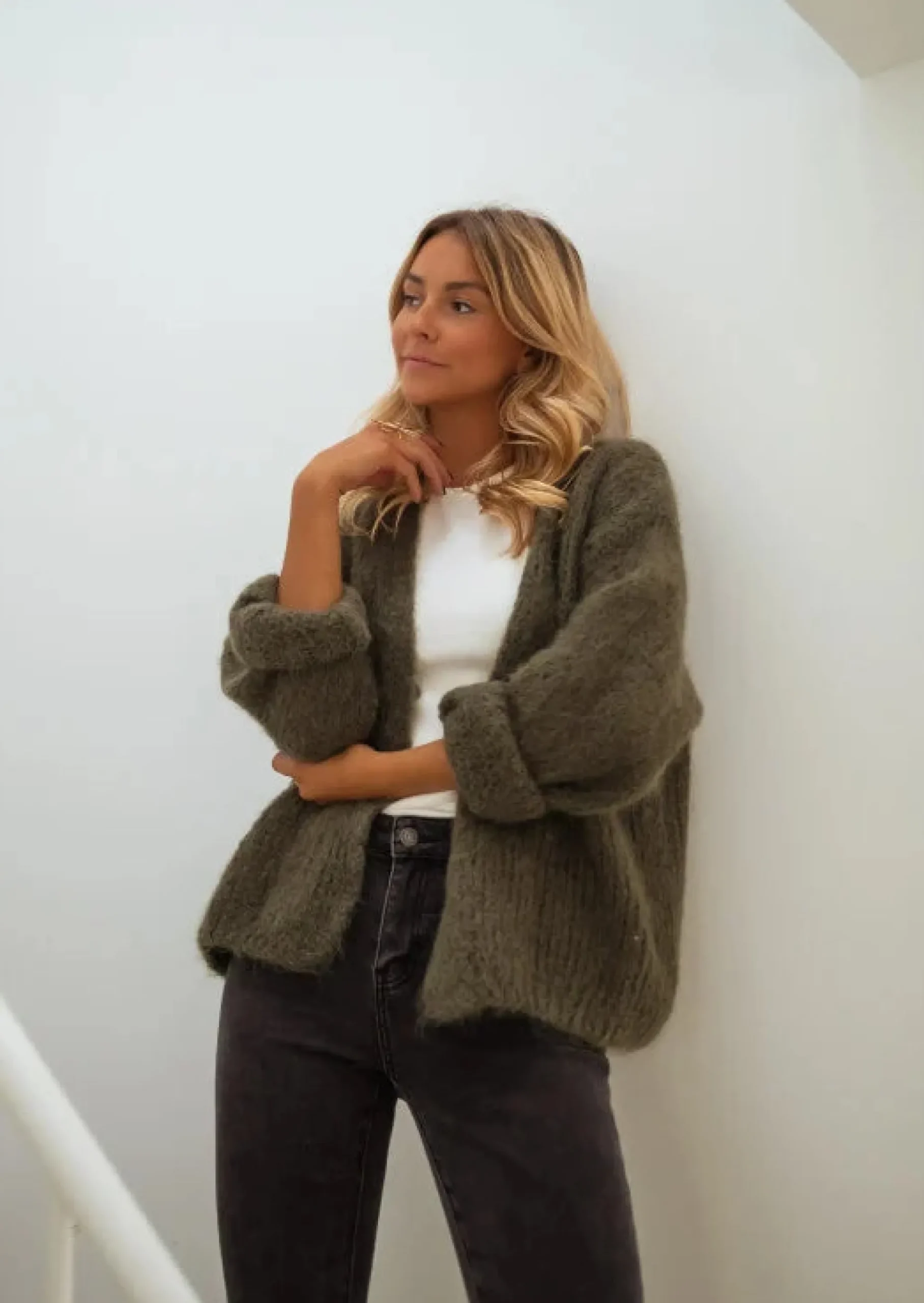 New Gilet Alina - Kaki - Made In Italy - LooseEasy Clothes Femme Pulls & Gilets