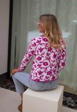 Discount Gilet Daisy à fleurs - roseEasy Clothes Femme Pulls & Gilets