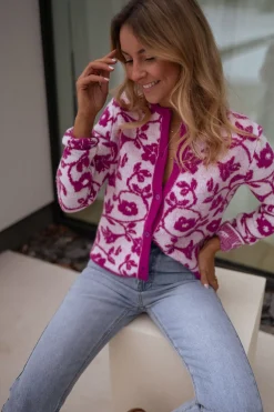 Discount Gilet Daisy à fleurs - roseEasy Clothes Femme Pulls & Gilets