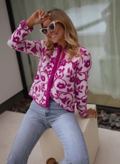 Discount Gilet Daisy à fleurs - roseEasy Clothes Femme Pulls & Gilets