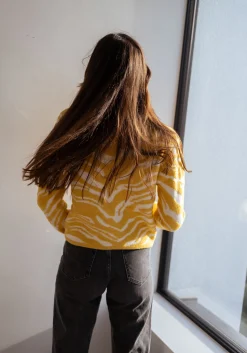 Outlet Gilet Pacôme - écru et jauneEasy Clothes Femme Pulls & Gilets