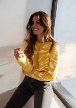 Outlet Gilet Pacôme - écru et jauneEasy Clothes Femme Pulls & Gilets