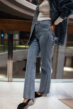 Sale Jeans Duffy - Bleu à strassEasy Clothes Femme Jeans