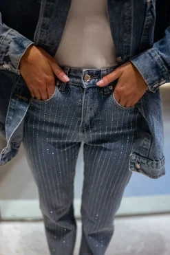 Sale Jeans Duffy - Bleu à strassEasy Clothes Femme Jeans