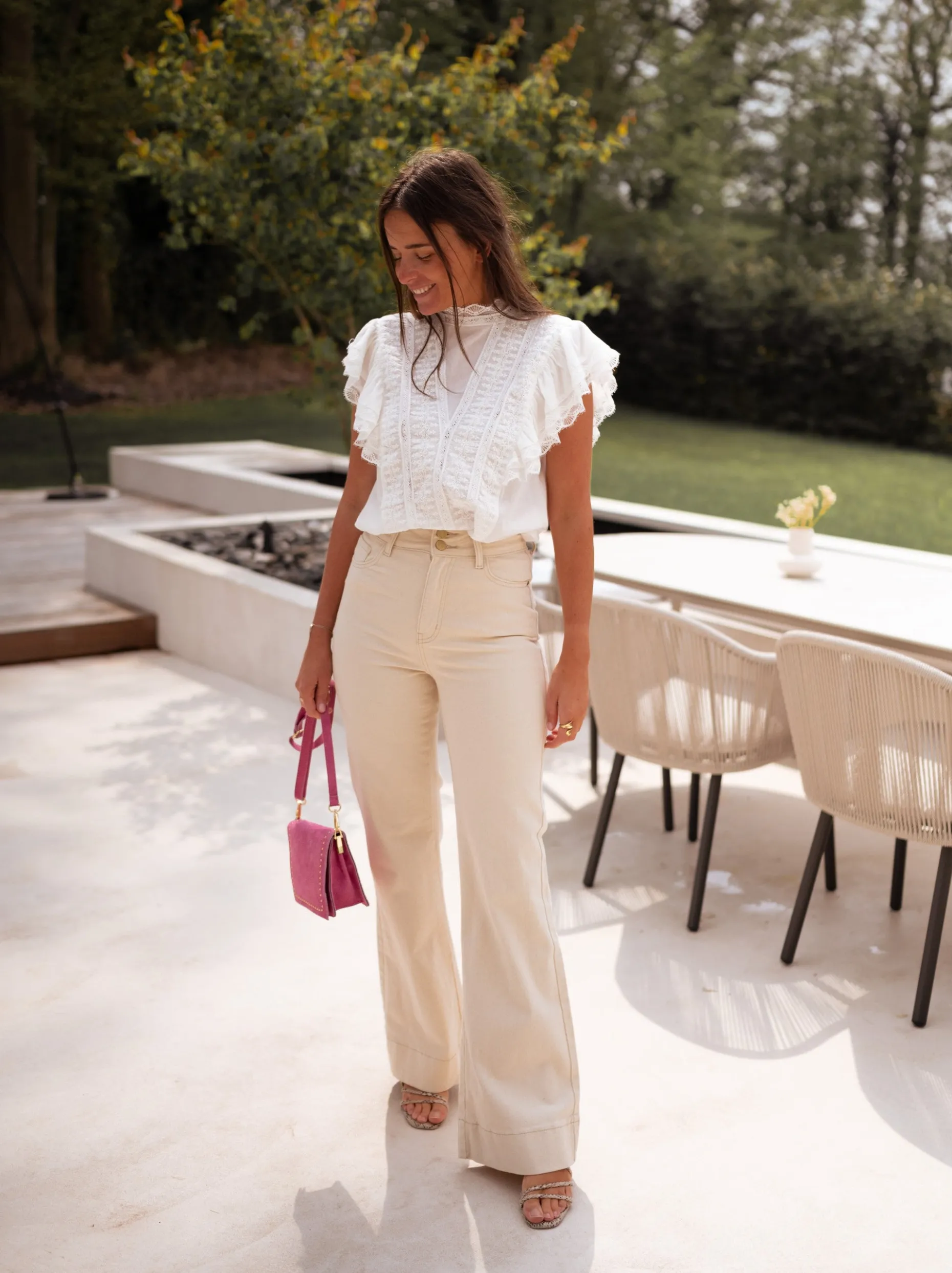 Hot Jeans Eugenie - beigeEasy Clothes Femme Jeans