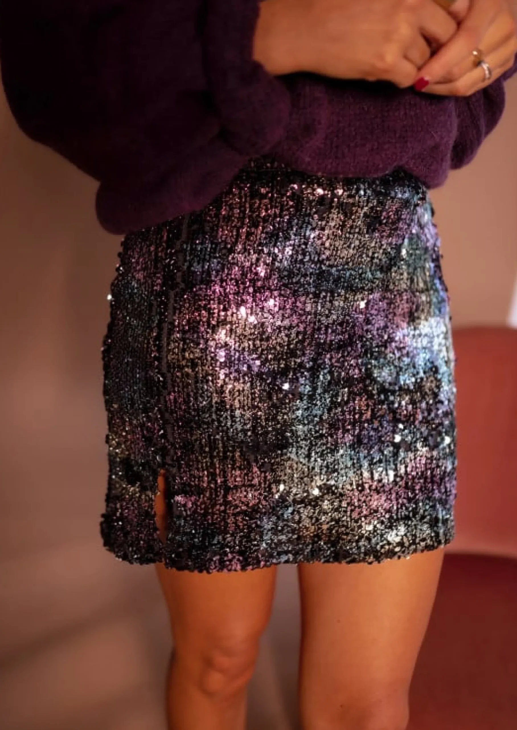 New Jupe Adelyne - Pailletée - Courte & FendueEasy Clothes Femme Jupes & Shorts