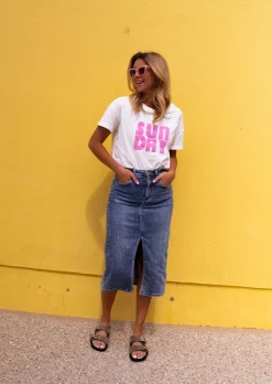 Store Jupe Caméo en jeans | Jupe midi en jeans | Prêt-à-porter en ligne | Easy Clothes Femme Jupes & Shorts