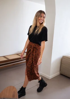 Outlet Jupe Dion - brique à motifs noirsEasy Clothes Femme Jupes & Shorts